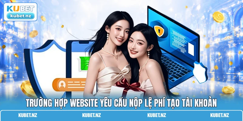 Trường hợp website yêu cầu nộp lệ phí tạo tài khoản